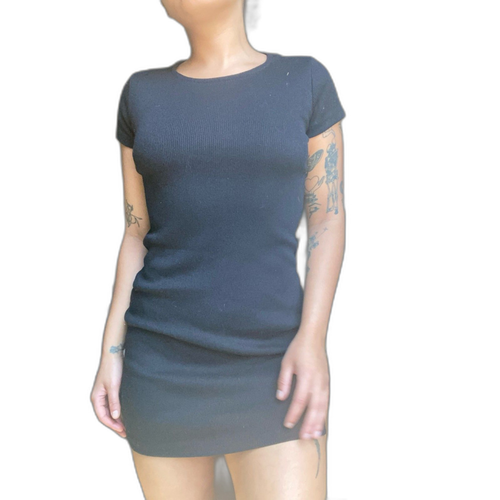 Princess Polly Mini T-Shirt Dress Black Size 6